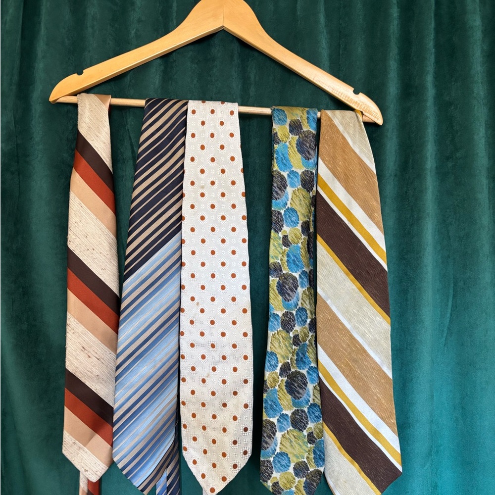 Men's Vintage 70’s Ties - Set of 5